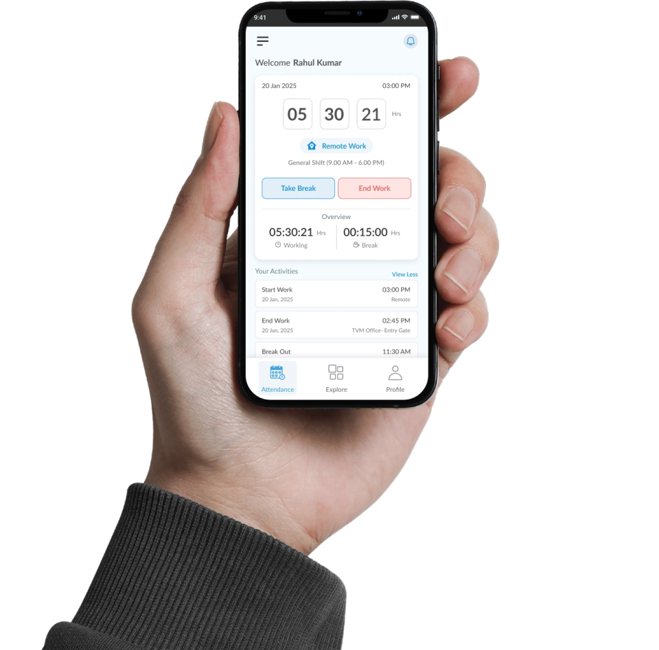Real-time attendance tracking interface